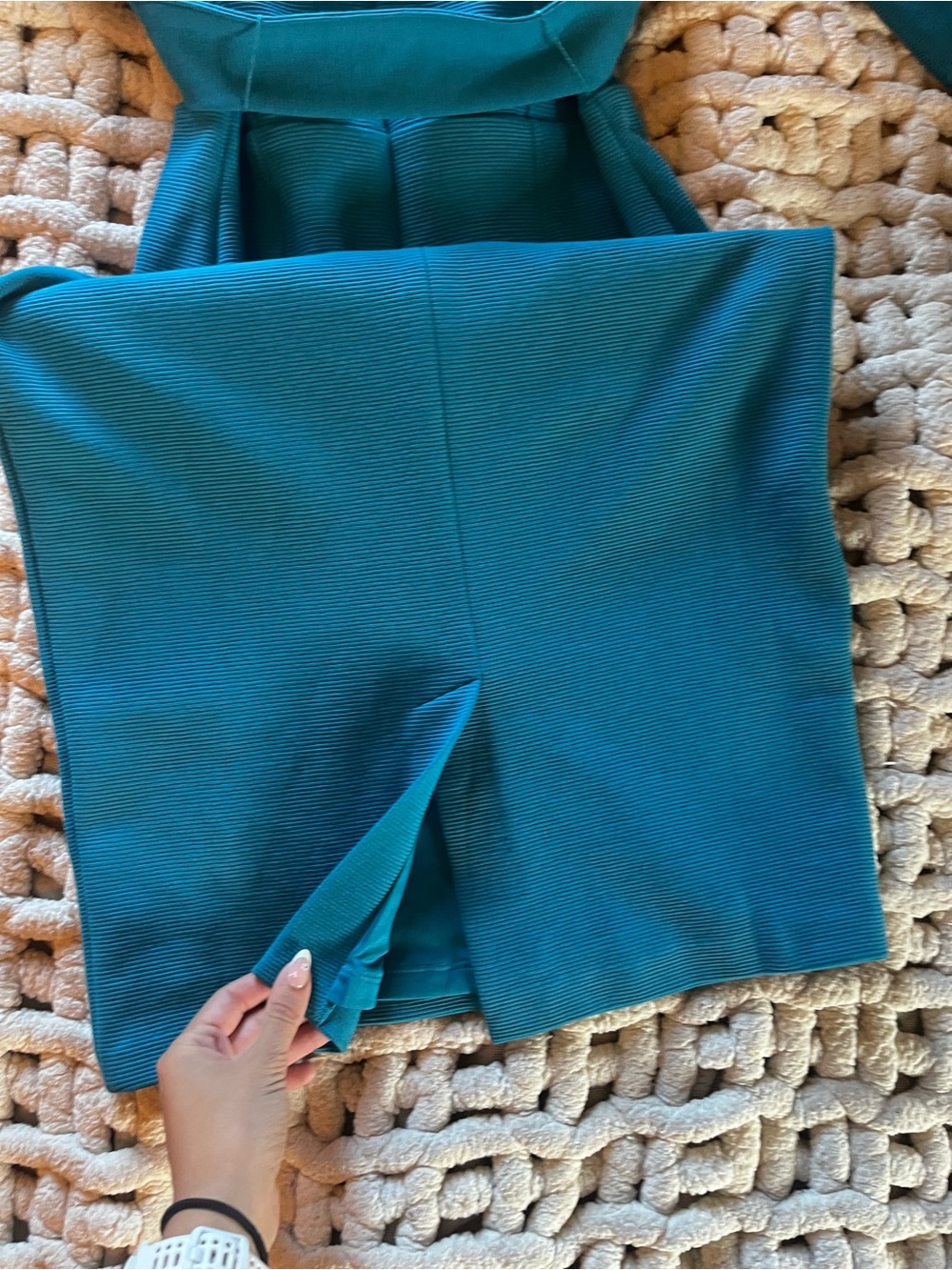 Boden Teal V-Neck Belted Sheath Dress - Picture 10 of 10